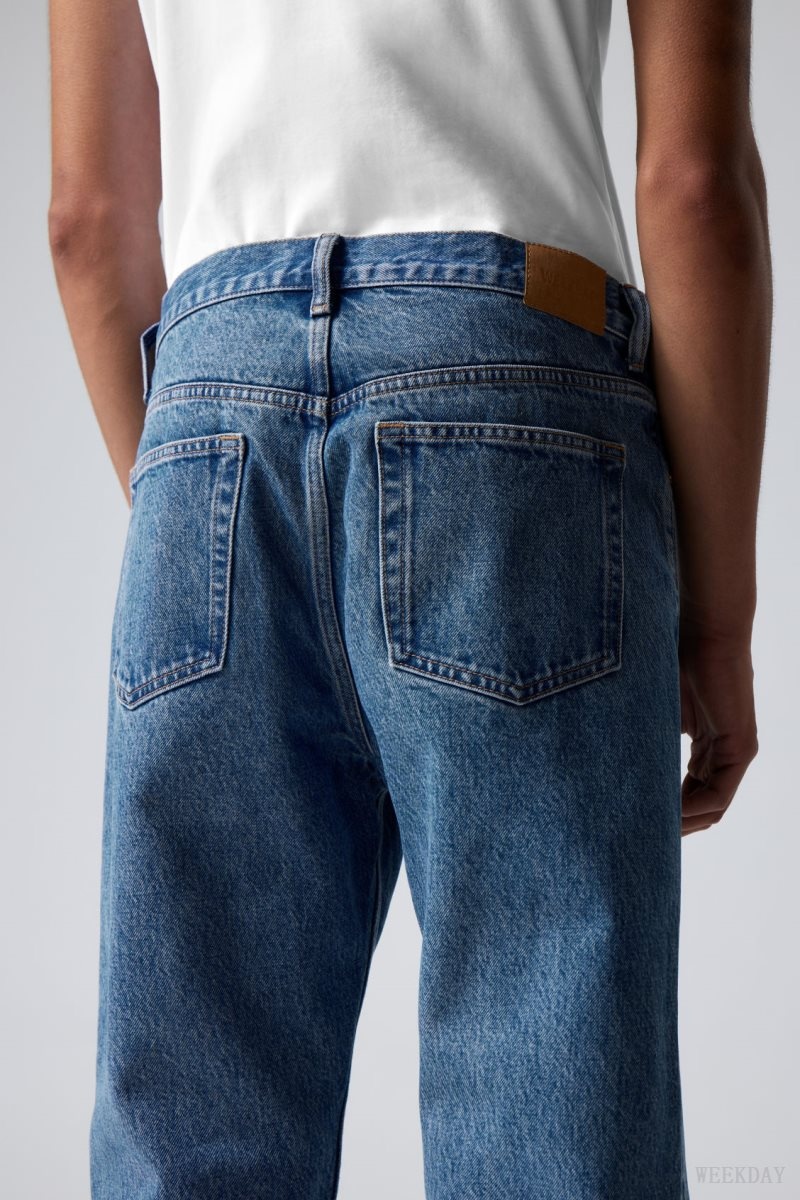 Weekday Space Relaxed 真っ直ぐ Jeans デニム メンズ 青 Japan | K6K-9485