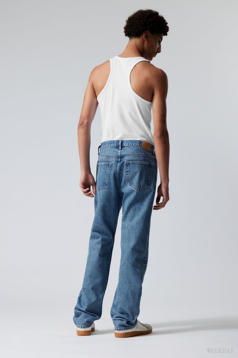 Weekday Space Relaxed 真っ直ぐ Jeans デニム メンズ 青 Japan | K6K-9485