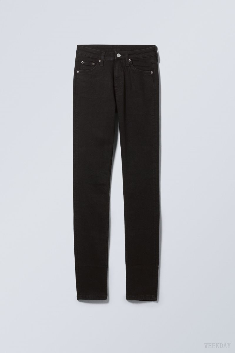 Weekday Spare ミッドカット スキニー Jeans デニム レディース 黒 Japan | A6C-9308