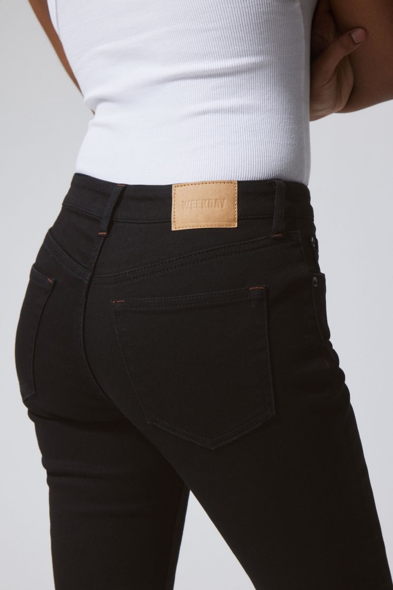 Weekday Spare ミッドカット スキニー Jeans デニム レディース 黒 Japan | A6C-9308