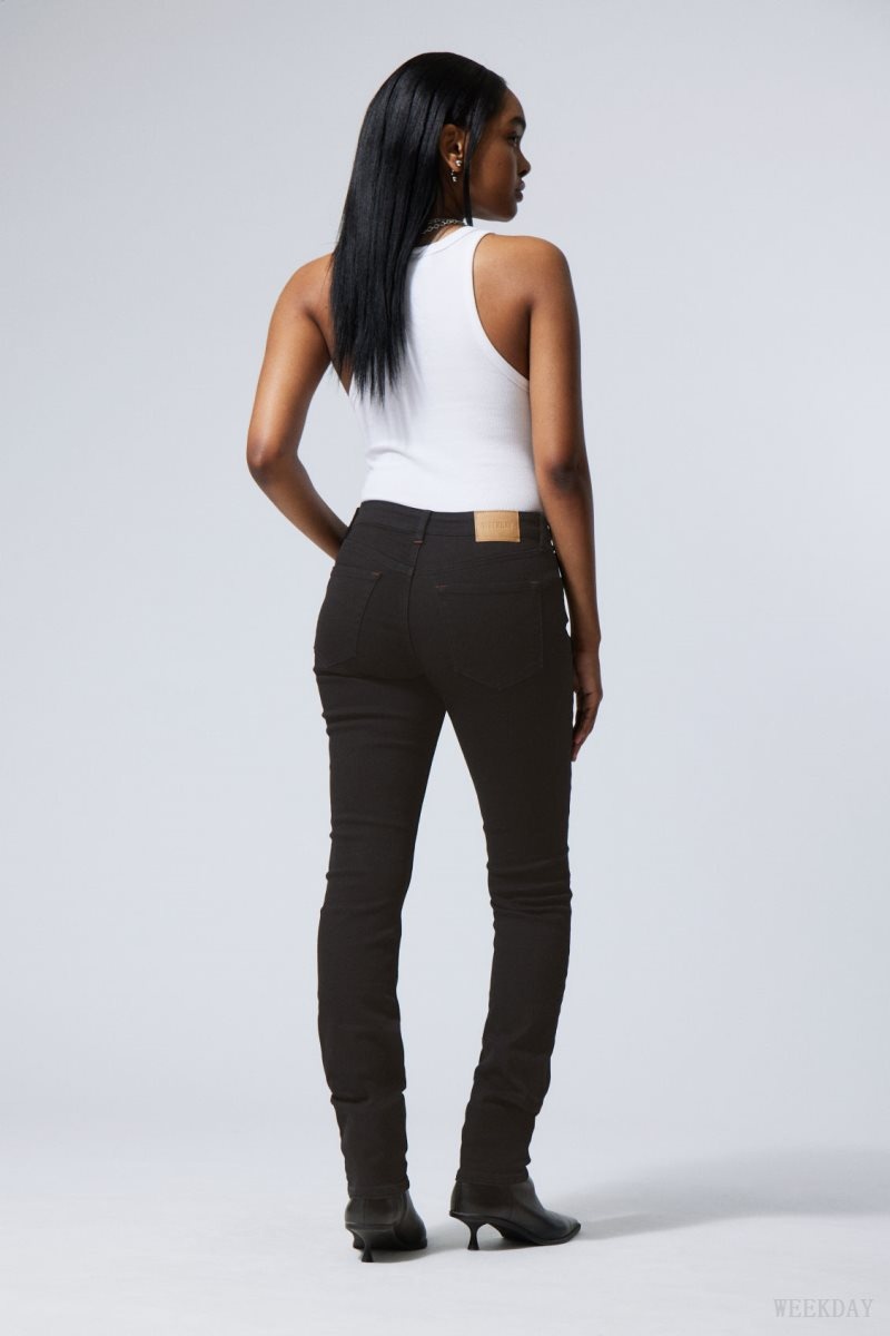 Weekday Spare ミッドカット スキニー Jeans デニム レディース 黒 Japan | A6C-9308