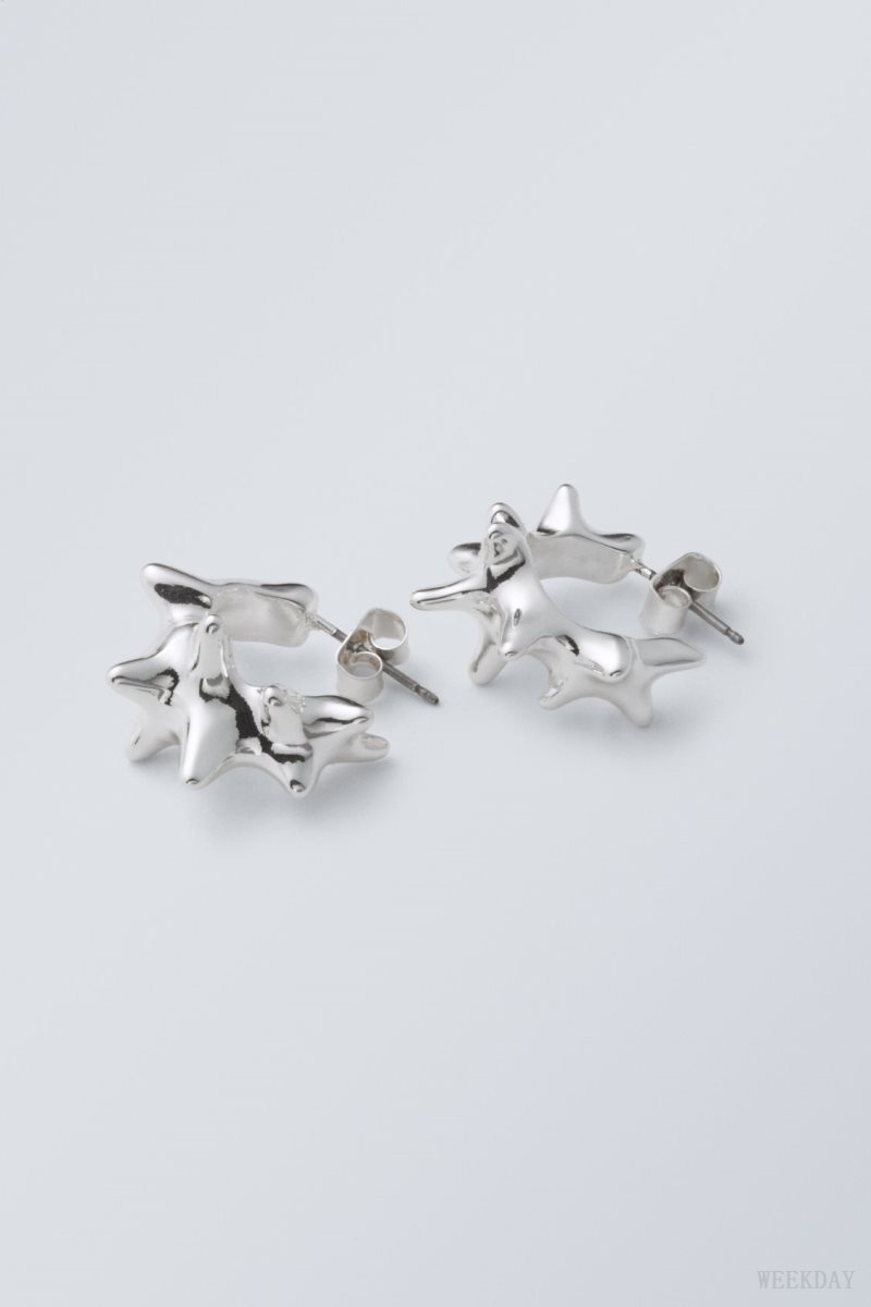 Weekday Spike Hoop Earrings ジュエリー レディース シルバー Japan | E0G-7747