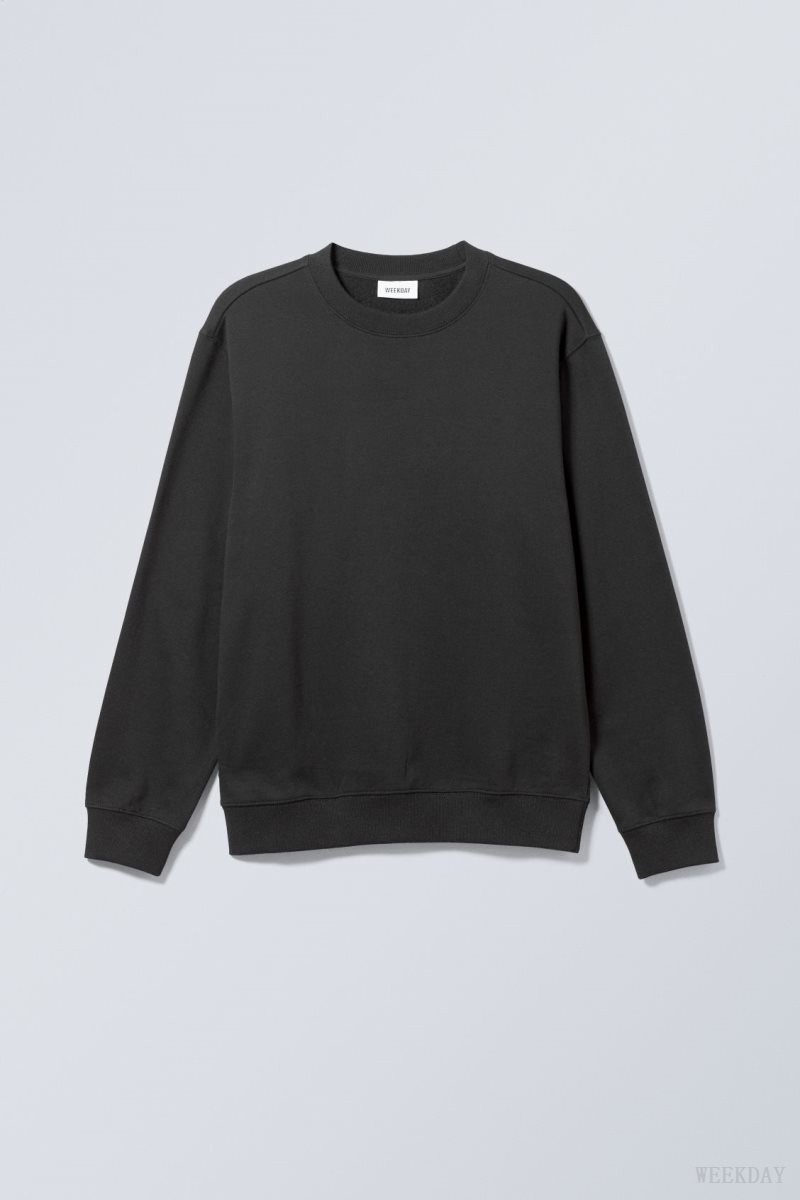 Weekday Standard Midweight Sweatshirt スウェットシャツ メンズ 黒 Japan | Q0L-6250