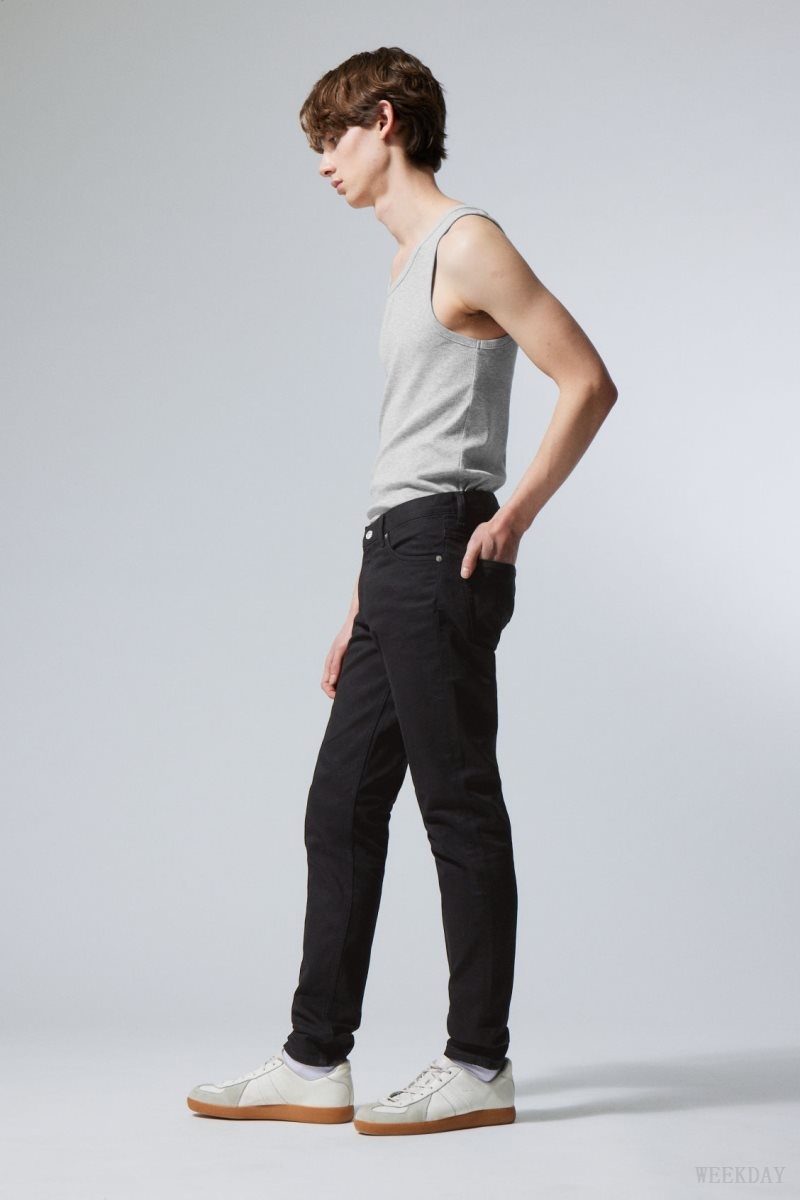 Weekday Sunday Slim Tapered Jeans デニム メンズ 黒 Japan | C2E-2805