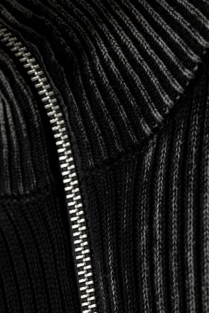 Weekday Taiki Rib Knit Zip Cardigan セーター レディース 黒 グレー Japan | O0C-7370