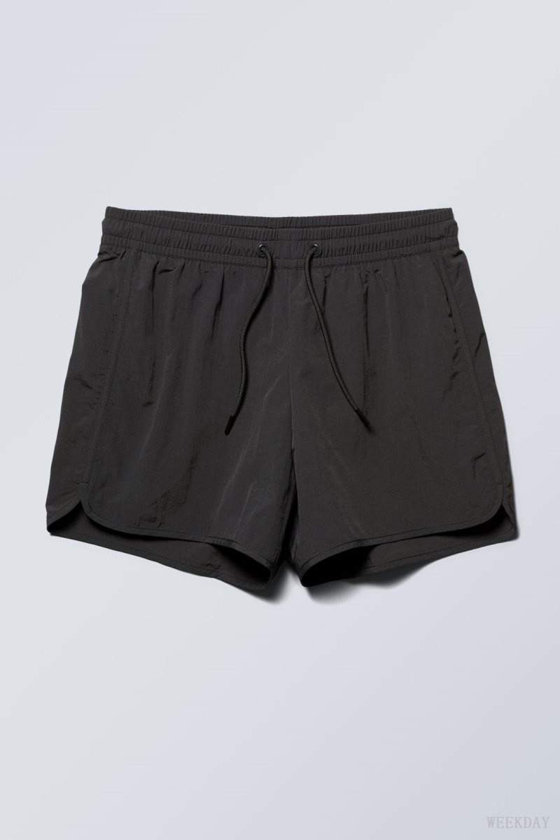 Weekday Tan Structure Swim Shorts 水着 メンズ 黒 Japan | E5R-7693