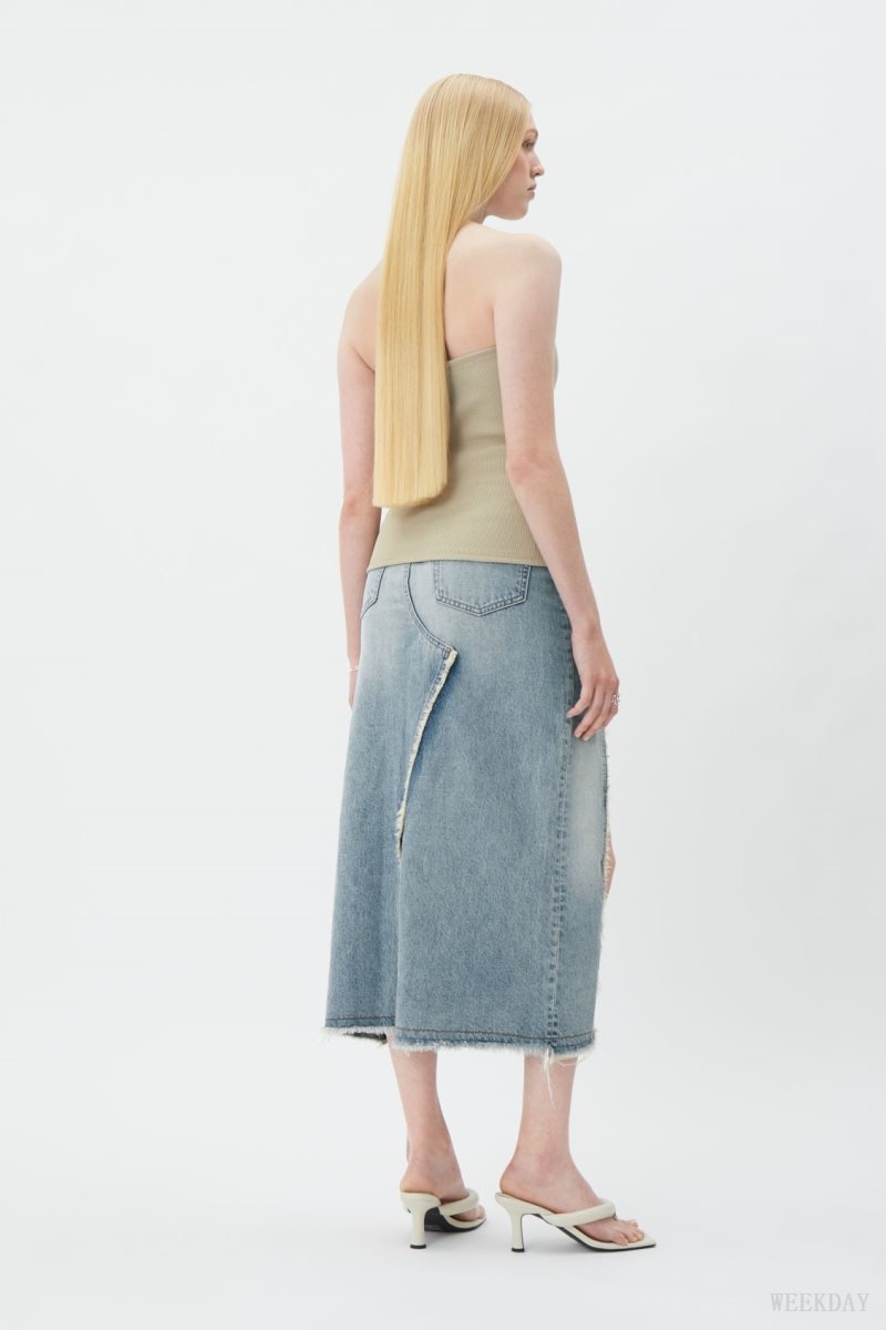 Weekday Tania Rib Tube Top トップス レディース オリーブ Japan | P6R-5560