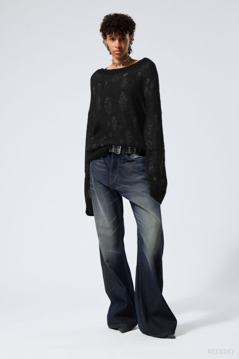 Weekday Taylor Knit Sweater セーター レディース 黒 Japan | V4W-8039