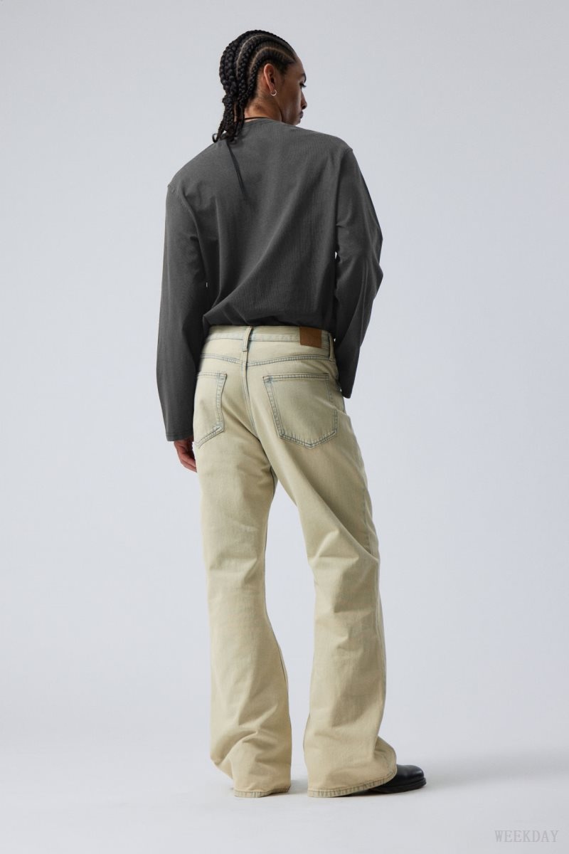 Weekday Time Bleached Bootcut Jeans デニム メンズ Sunbleached Japan | L4G-5816