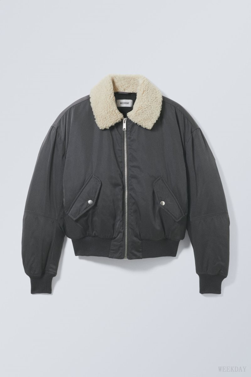 Weekday Timo Regular Bomber Jacket ジャケット メンズ グレー Japan | L1U-5198