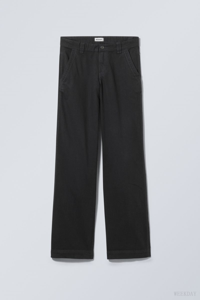 Weekday Tony Cotton Twill Trousers ズボン レディース 暗グレー Japan | W7Y-0243