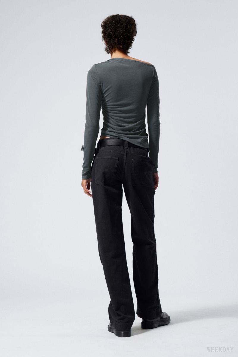Weekday Tony Cotton Twill Trousers ズボン レディース 暗グレー Japan | W7Y-0243