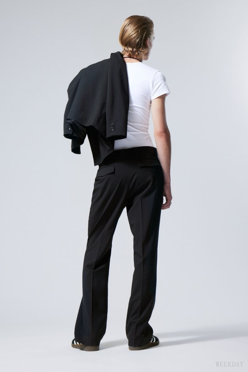 Weekday Travis Low Waist Suit Trousers ズボン メンズ 黒 Japan | T7R-8434