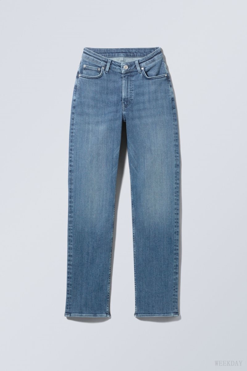 Weekday Twig Curve ミッドカット 真っ直ぐ Jeans デニム レディース 深い青 Japan | I1K-8978