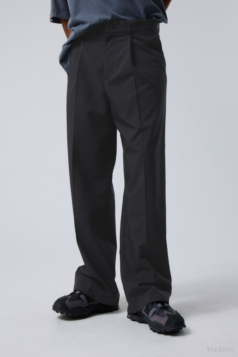 Weekday Uno Loose Suit Trousers ズボン メンズ 黒 Japan | J0W-3496