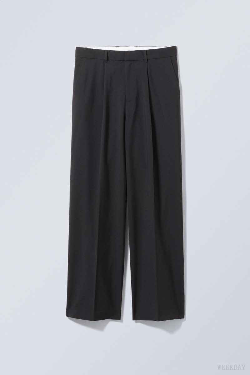 Weekday Uno Loose Suit Trousers ズボン メンズ 黒 Japan | J0W-3496