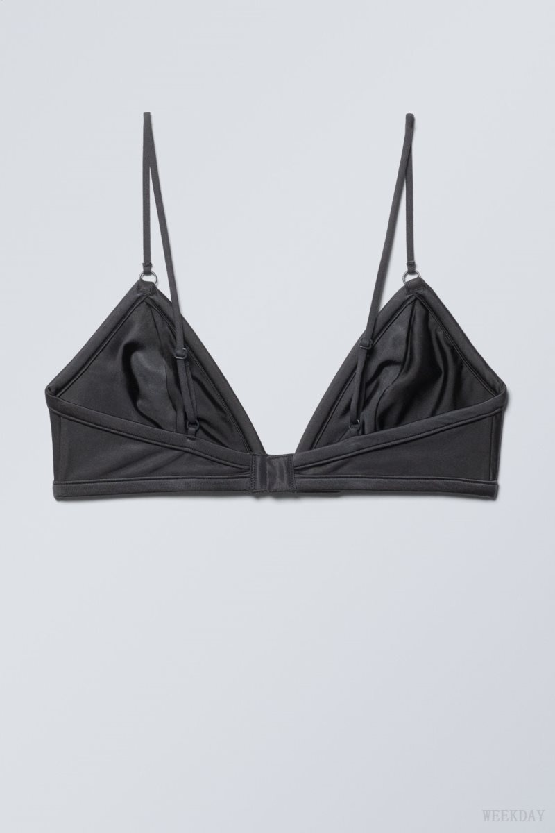 Weekday Zelda Shiny Triangle Bra ブラ レディース 暗グレー Japan | K3B-4154