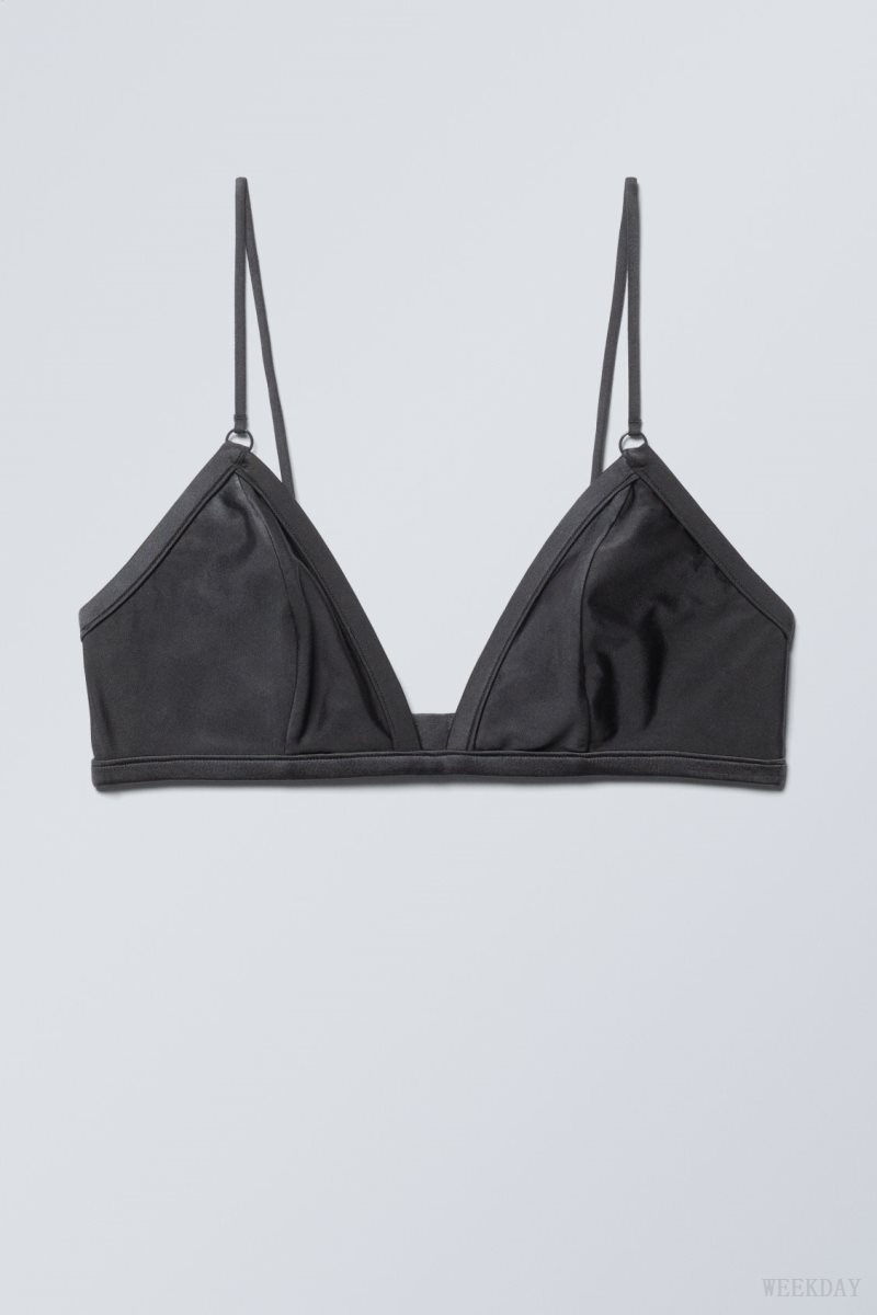 Weekday Zelda Shiny Triangle Bra ブラ レディース 暗グレー Japan | K3B-4154